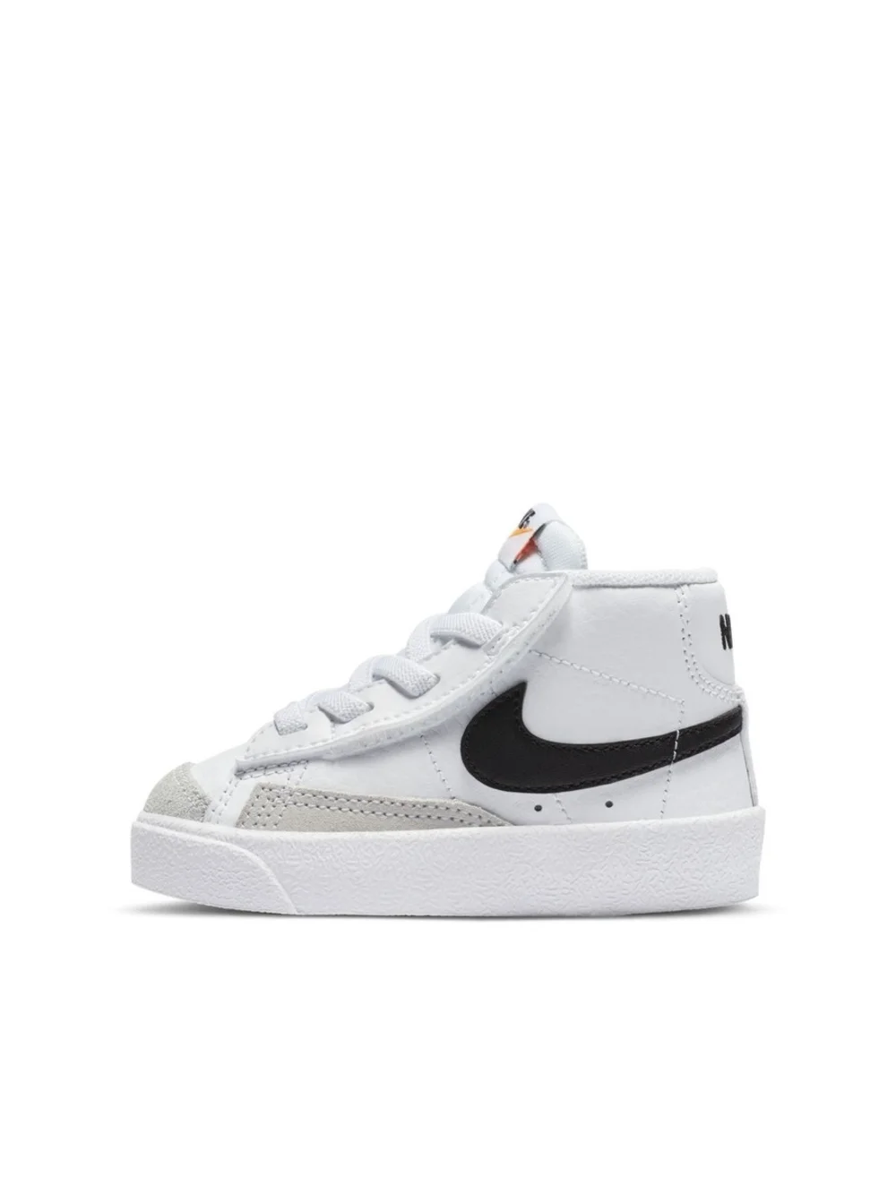 Nike Kids White High-Top Sneakers with Black Swoosh